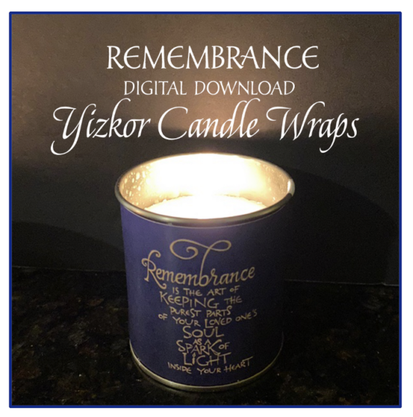 Yizkor Candle Wrap - Digital Download in 3 Colors - Remembrance