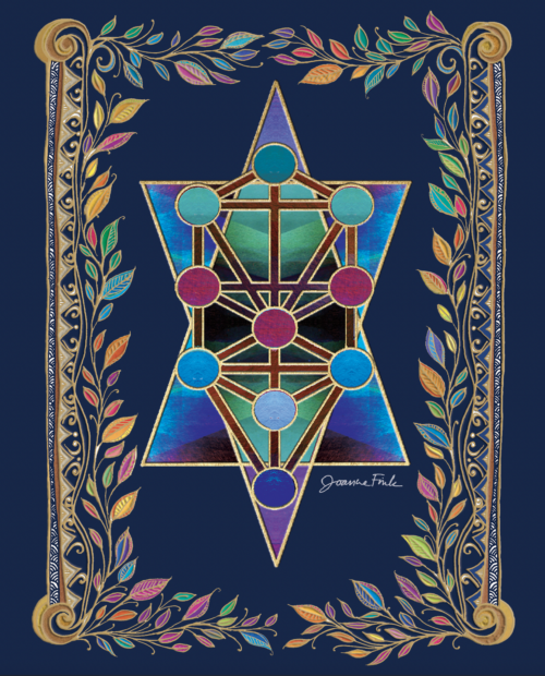 Sefirot Star with Rainbow Leaves
